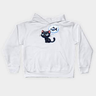 Cat dreaming. Kids Hoodie